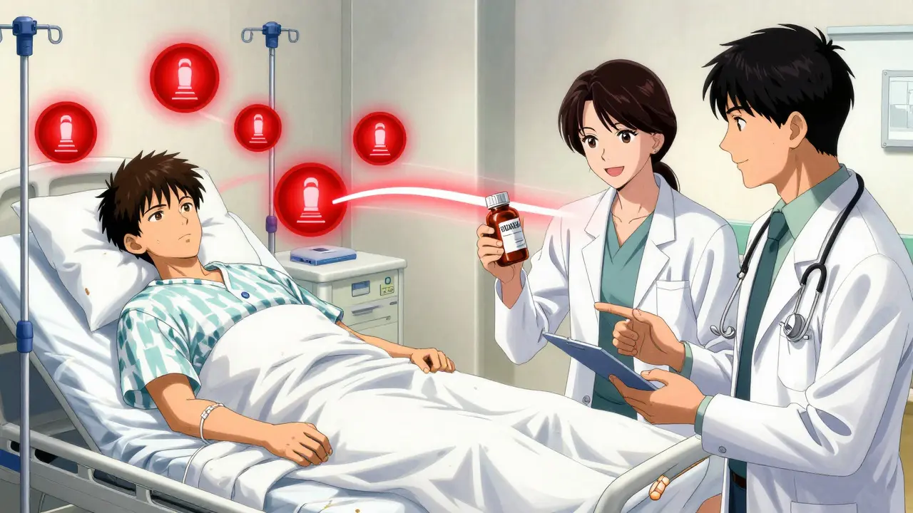 Split scene: patient in hospital vs. safe consultation with doctor.