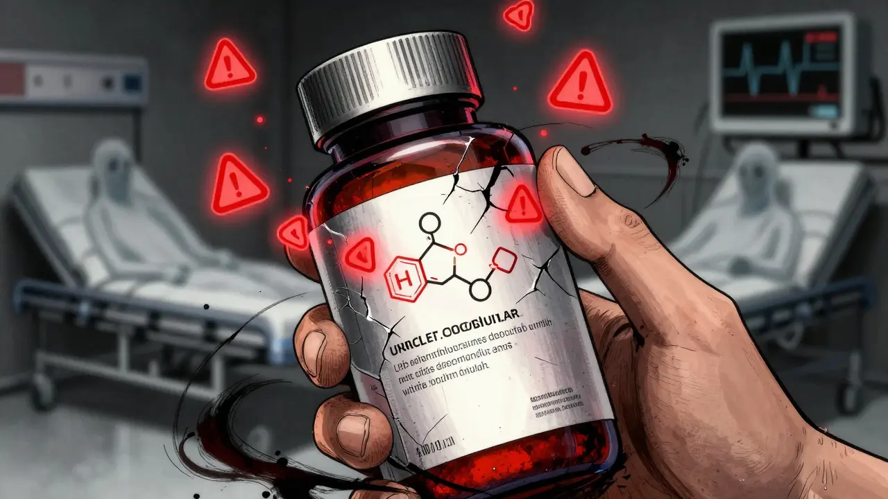 Supplement bottle with hidden dangerous ingredients revealed beneath its label.